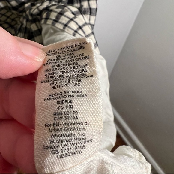 Free People Nodia Gingham Check Wrap Mini Dress Black White 0 - Picture 12 of 12